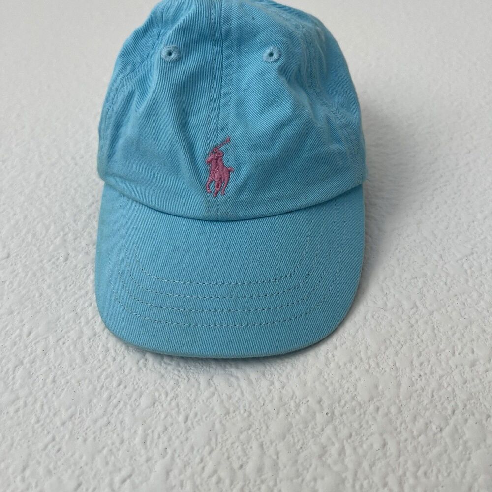 Polo Ralph Lauren Baby Toddler Baseball Cap Aqua Blue Pink Pony Logo 12-24M